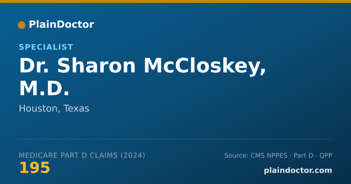 Shareable card for Sharon McCloskey, M.D. - Specialist, Houston, TX