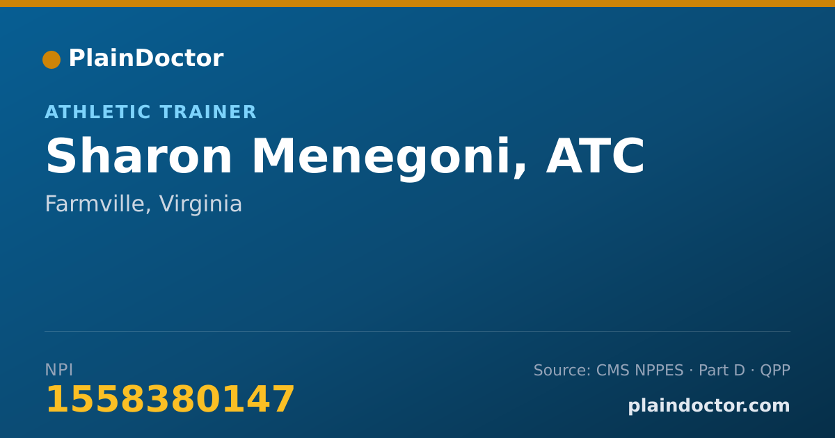 Shareable card for Sharon Menegoni, ATC - Athletic Trainer, Farmville, VA