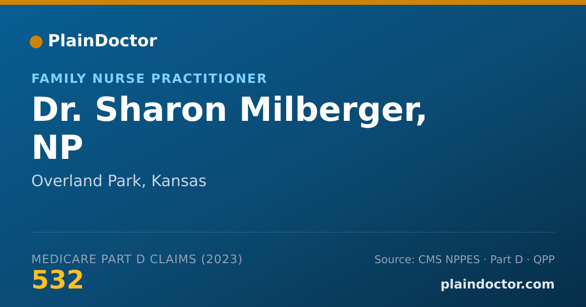 Shareable card for Sharon Milberger, NP - Family Nurse Practitioner, Overland Park, KS