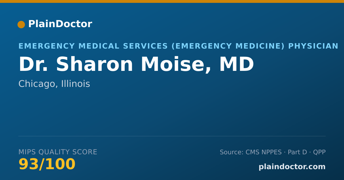 Shareable card for Sharon Moise, MD - Emergency Medical Services (Emergency Medicine) Physician, Chicago, IL