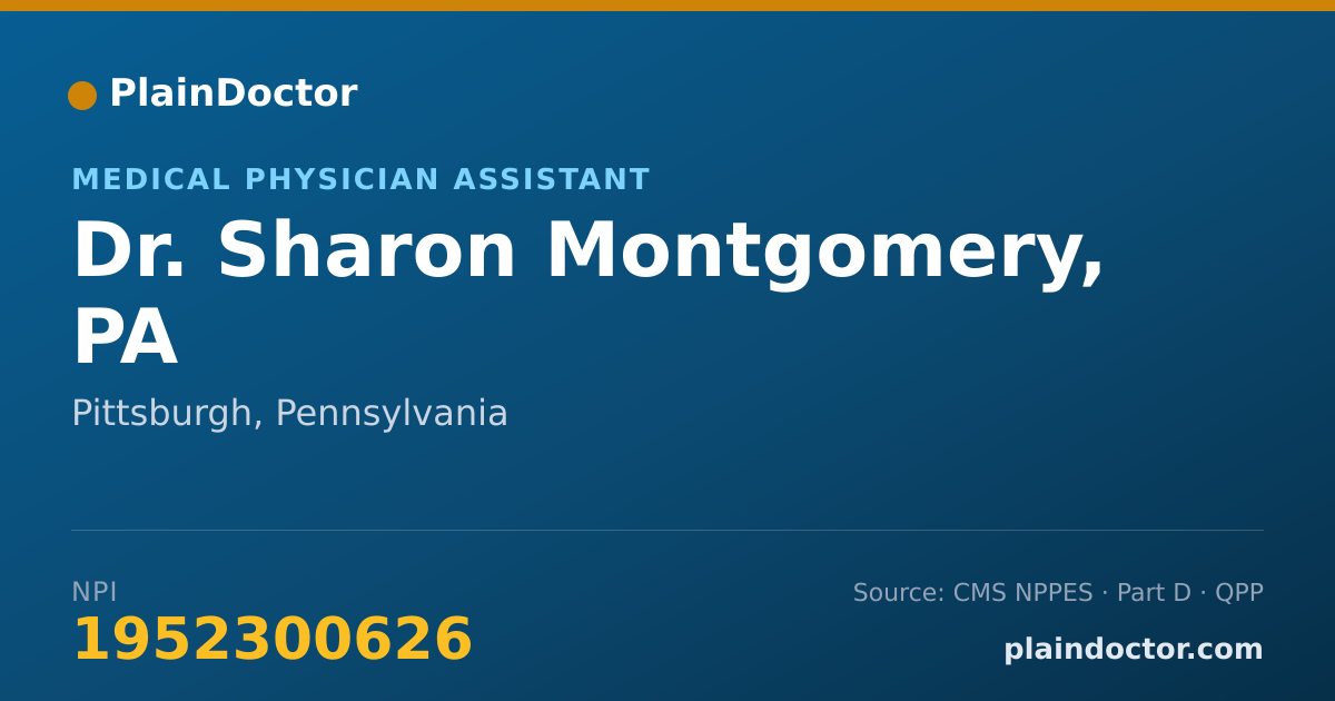 Shareable card for Sharon Montgomery, PA - Medical Physician Assistant, Pittsburgh, PA