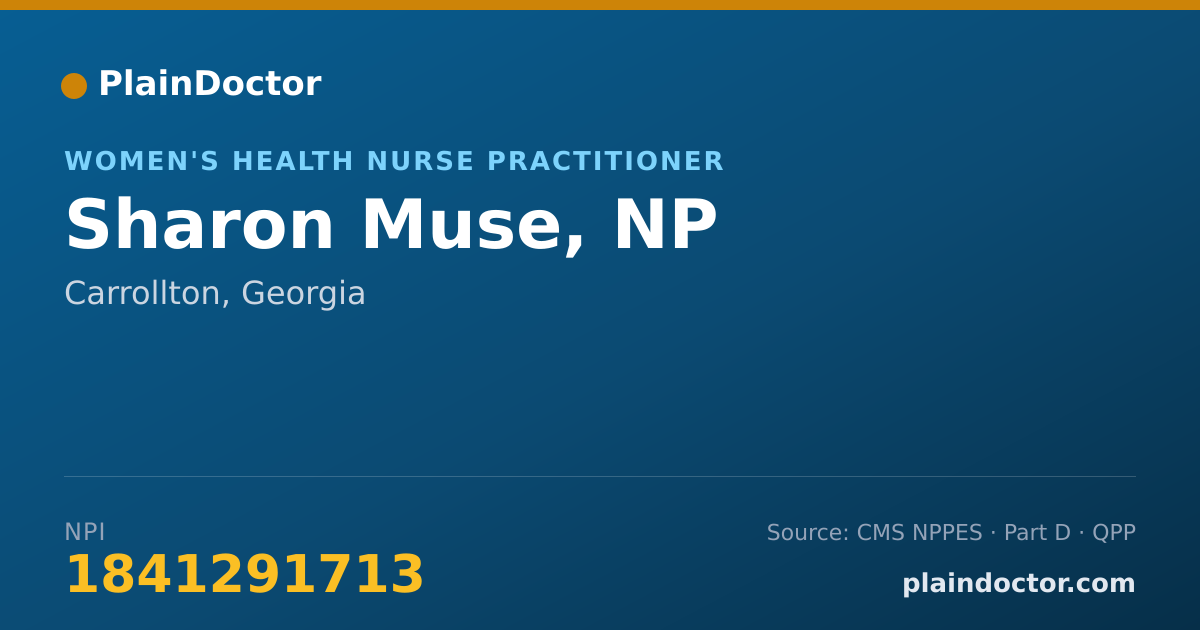 Shareable card for Sharon Muse, NP - Women's Health Nurse Practitioner, Carrollton, GA