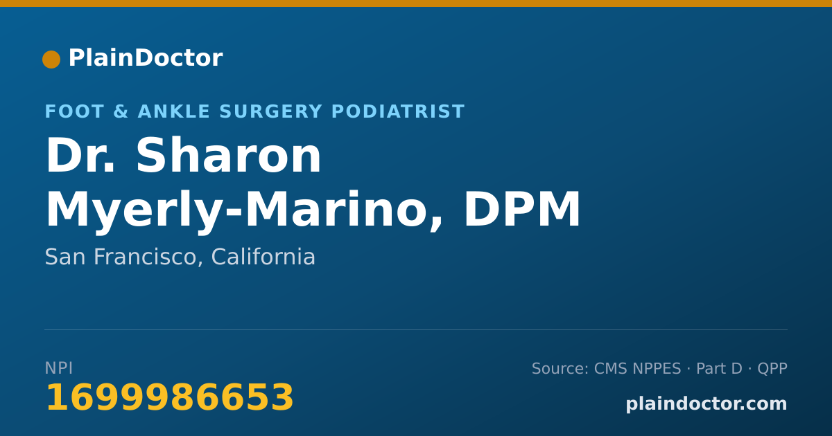 Shareable card for Sharon Myerly-Marino, DPM - Foot & Ankle Surgery Podiatrist, San Francisco, CA