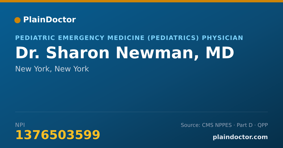 Shareable card for Sharon Newman, MD - Pediatric Emergency Medicine (Pediatrics) Physician, New York, NY