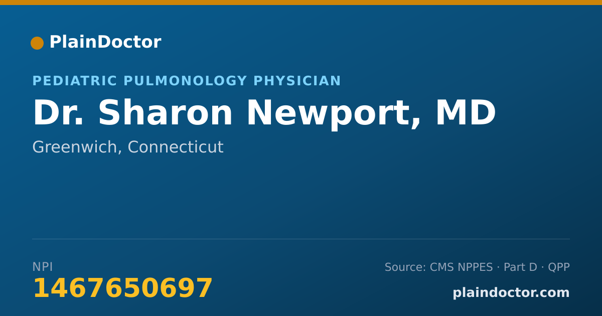 Shareable card for Sharon Newport, MD - Pediatric Pulmonology Physician, Greenwich, CT