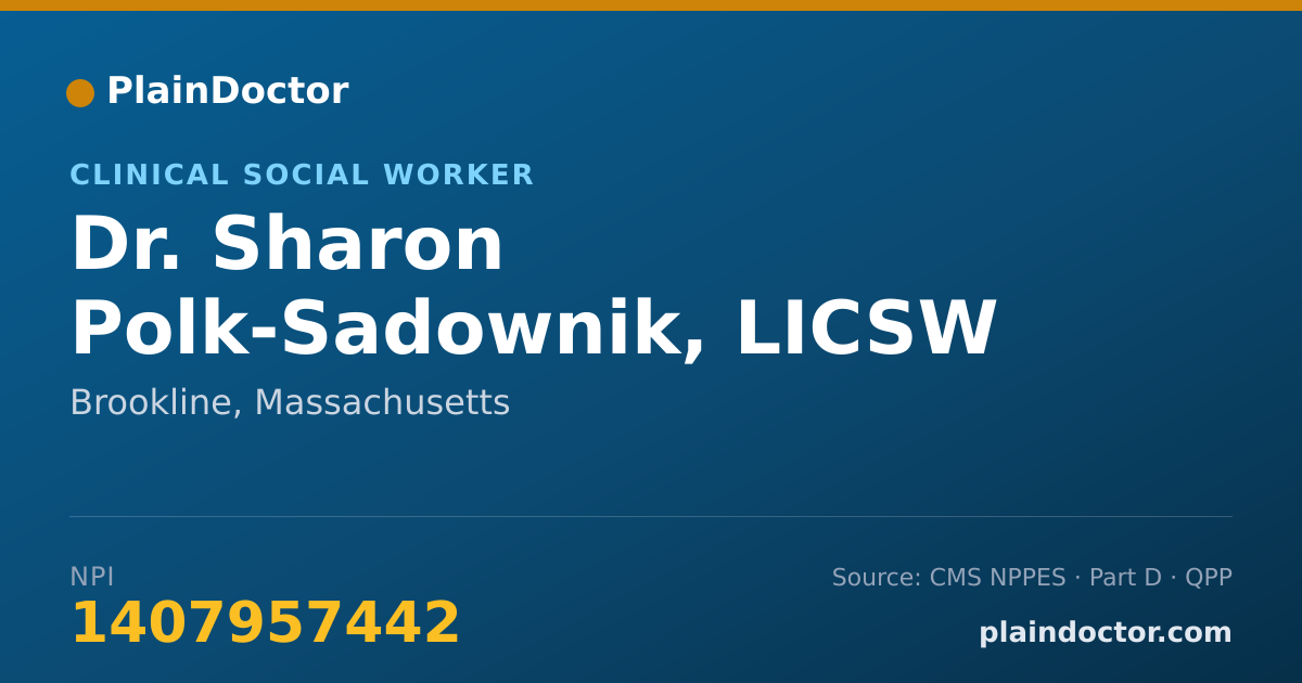 Shareable card for Sharon Polk-Sadownik, LICSW - Clinical Social Worker, Brookline, MA