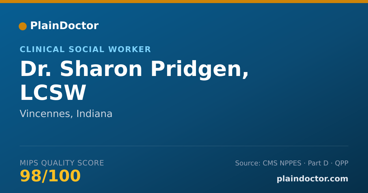 Shareable card for Sharon Pridgen, LCSW - Clinical Social Worker, Vincennes, IN