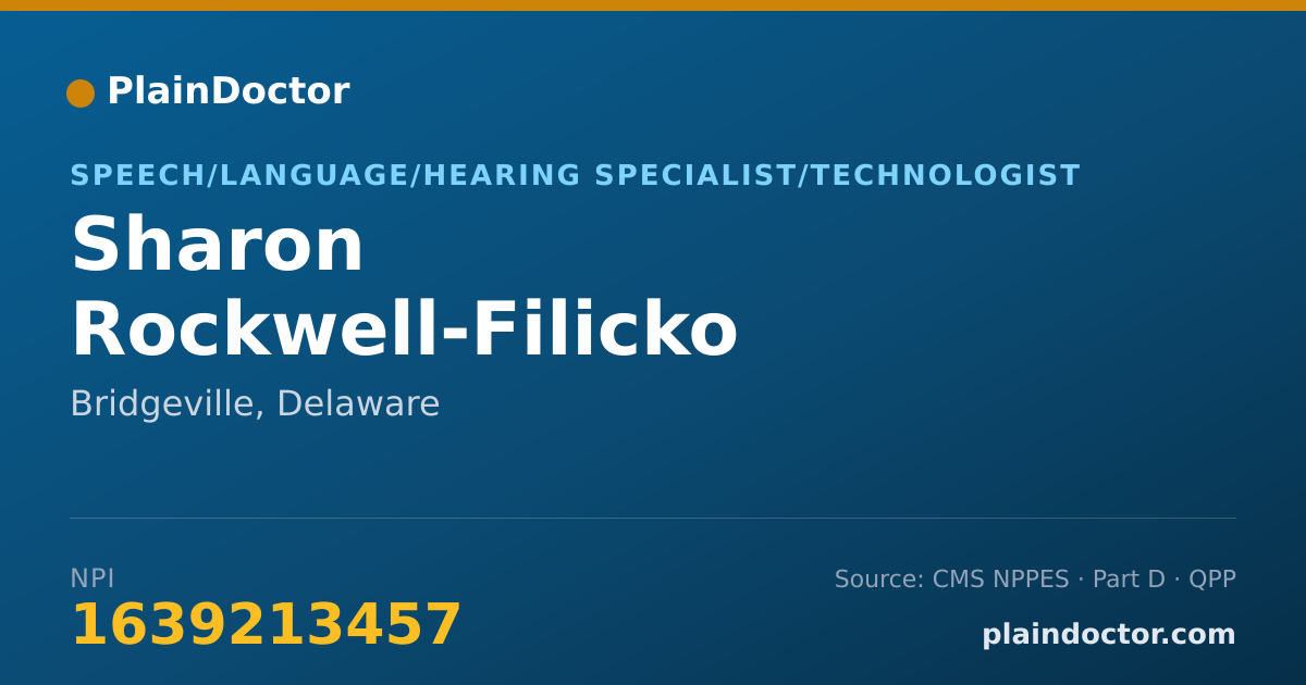 Shareable card for Sharon Rockwell-Filicko - Speech/Language/Hearing Specialist/Technologist, Bridgeville, DE