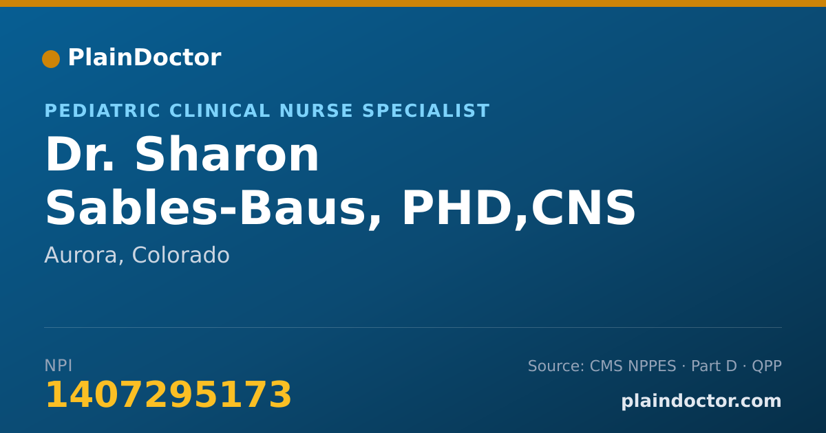 Shareable card for Sharon Sables-Baus, PHD,CNS - Pediatric Clinical Nurse Specialist, Aurora, CO