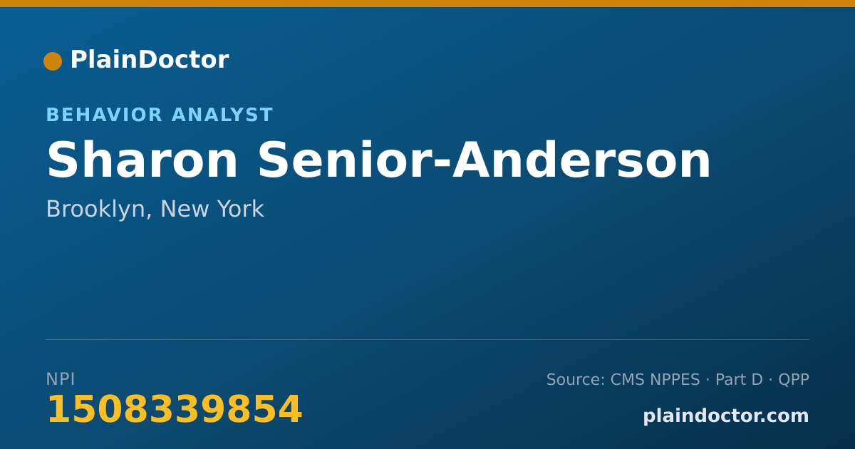 Shareable card for Sharon Senior-Anderson - Behavior Analyst, Brooklyn, NY