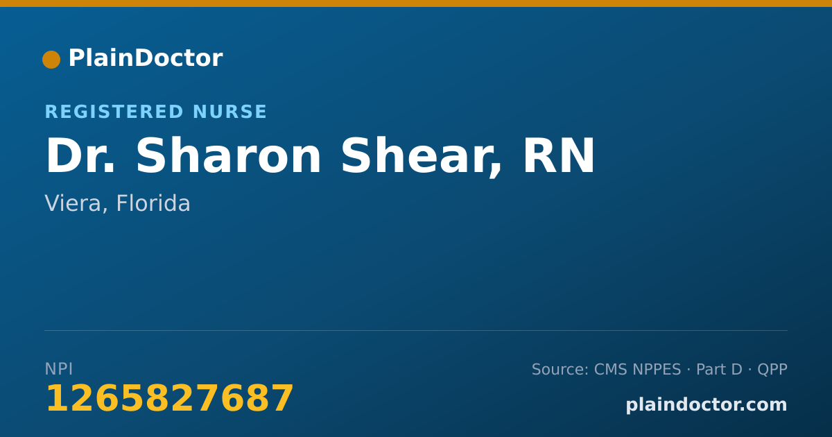 Shareable card for Sharon Shear, RN - Registered Nurse, Viera, FL
