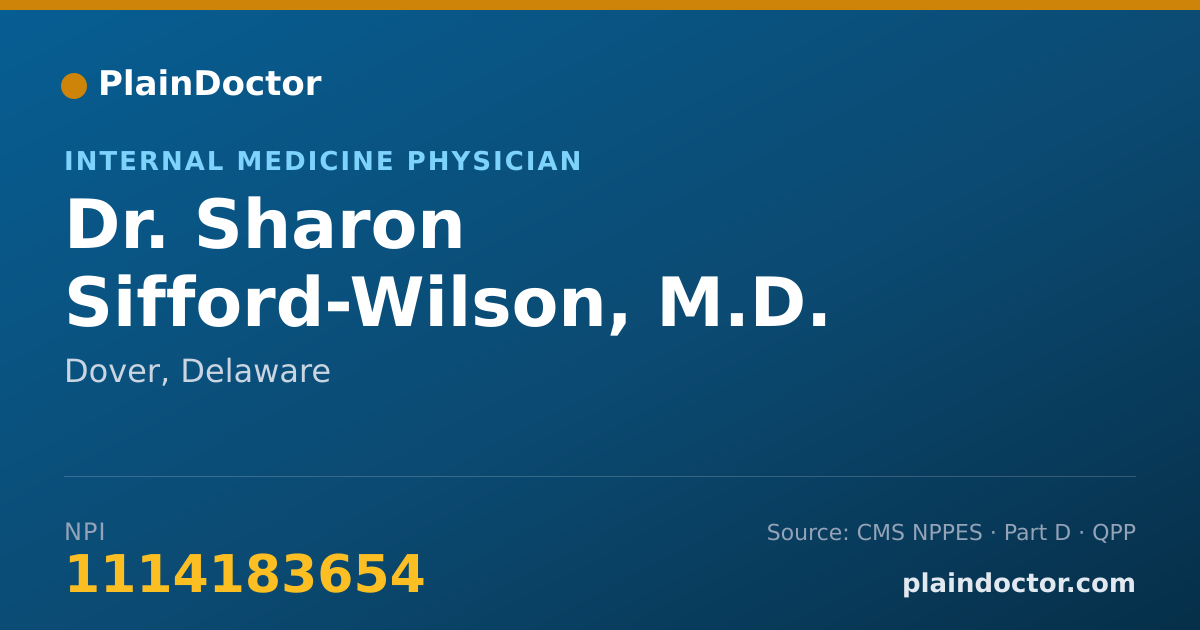 Shareable card for Sharon Sifford-Wilson, M.D. - Internal Medicine Physician, Dover, DE