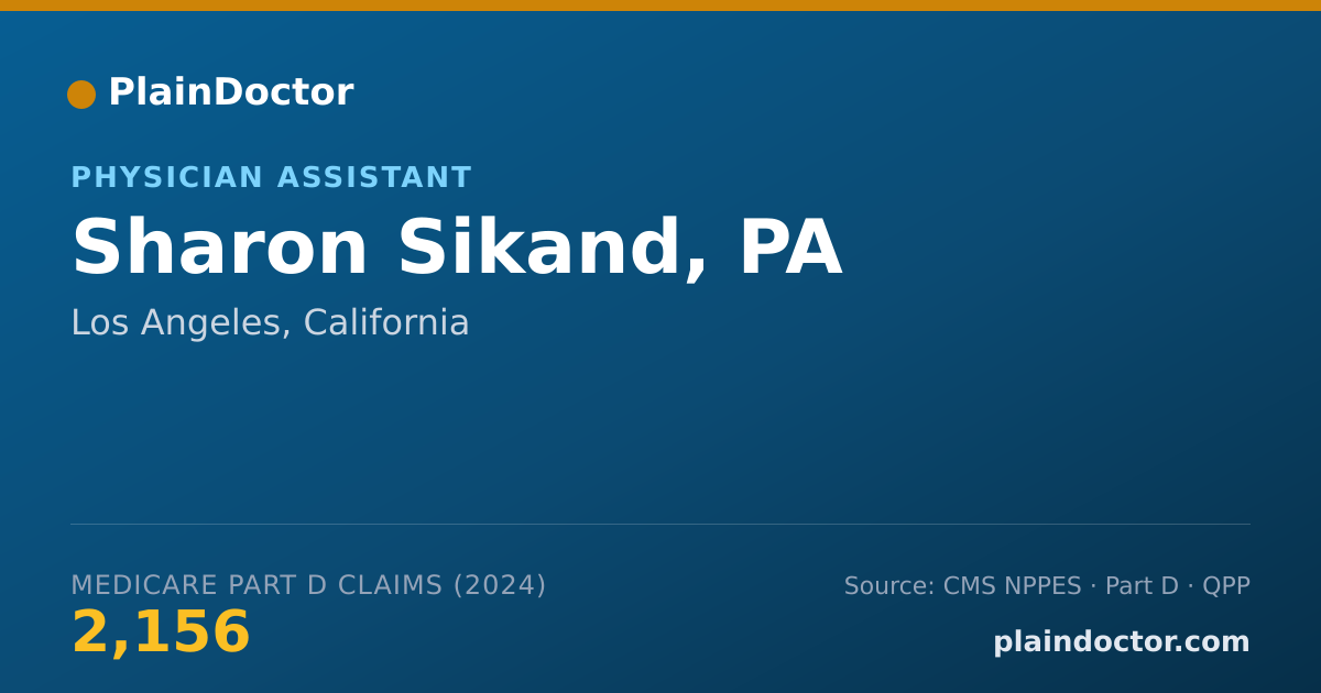 Shareable card for Sharon Sikand, PA - Physician Assistant, Los Angeles, CA