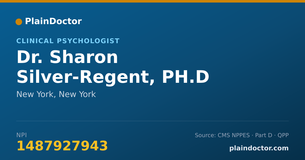 Shareable card for Sharon Silver-Regent, PH.D - Clinical Psychologist, New York, NY