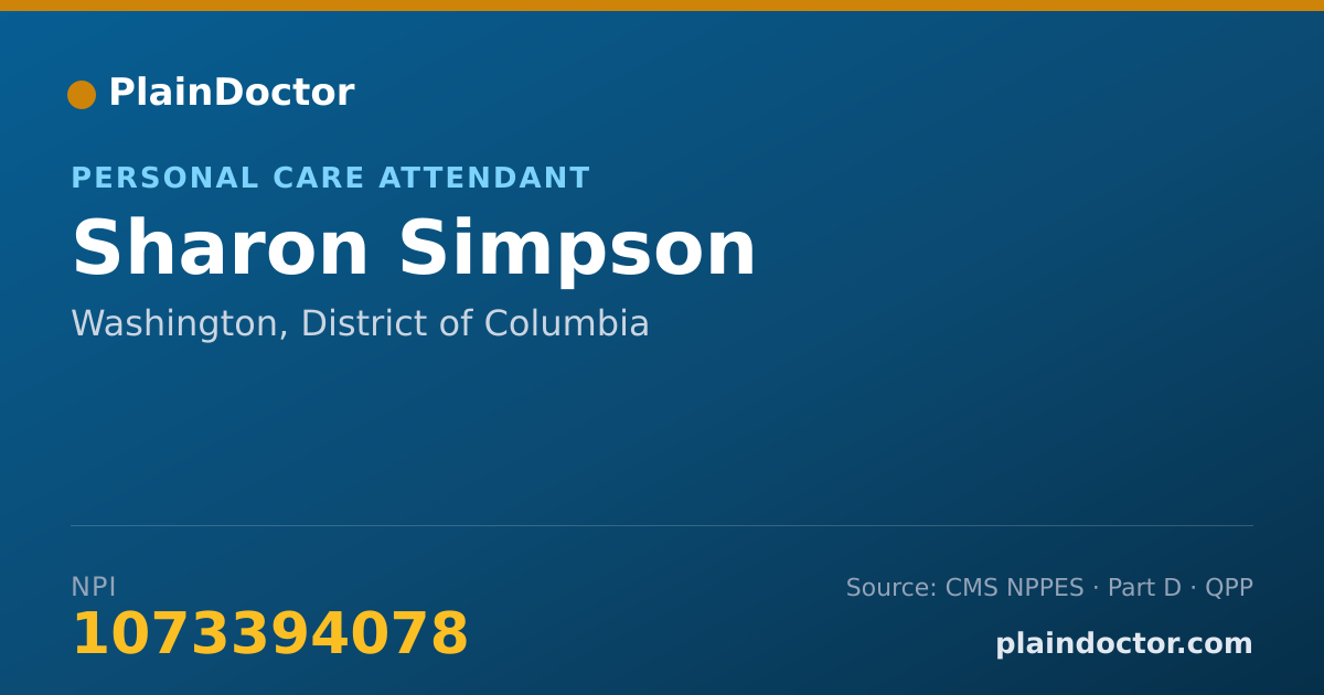 Shareable card for Sharon Simpson - Personal Care Attendant, Washington, DC