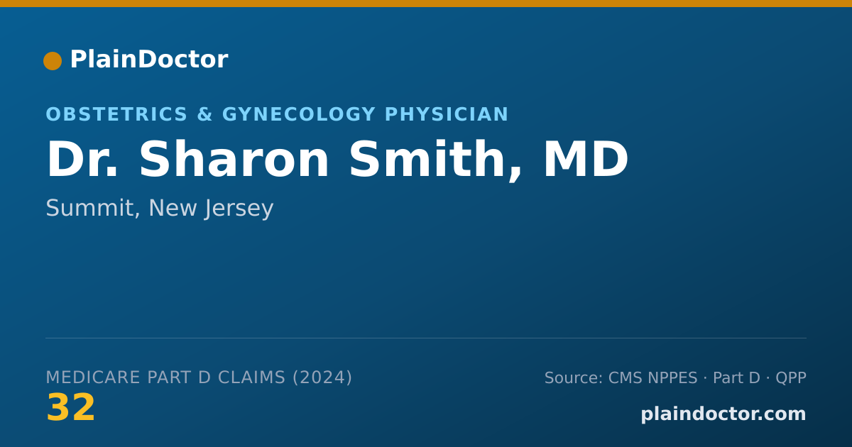 Shareable card for Sharon Smith, MD - Obstetrics & Gynecology Physician, Summit, NJ