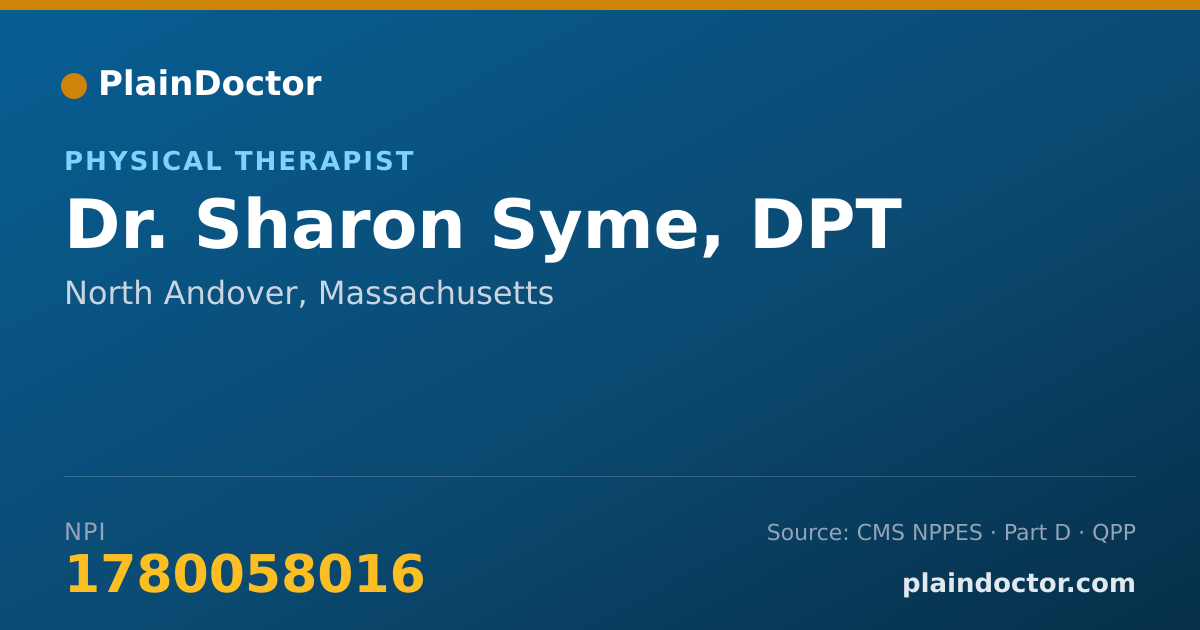 Shareable card for Sharon Syme, DPT - Physical Therapist, North Andover, MA