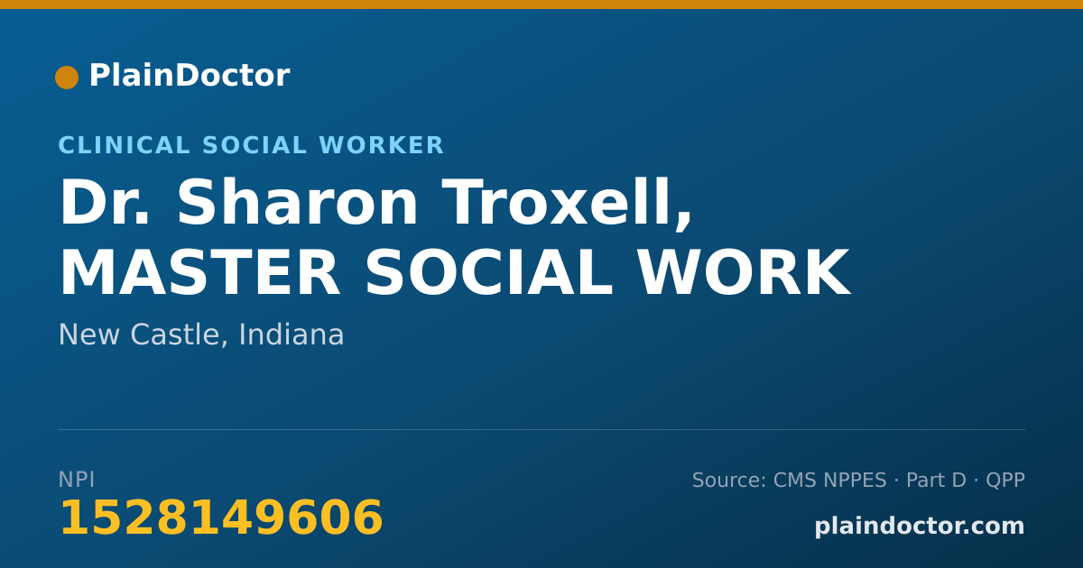 Shareable card for Sharon Troxell, MASTER SOCIAL WORK - Clinical Social Worker, New Castle, IN