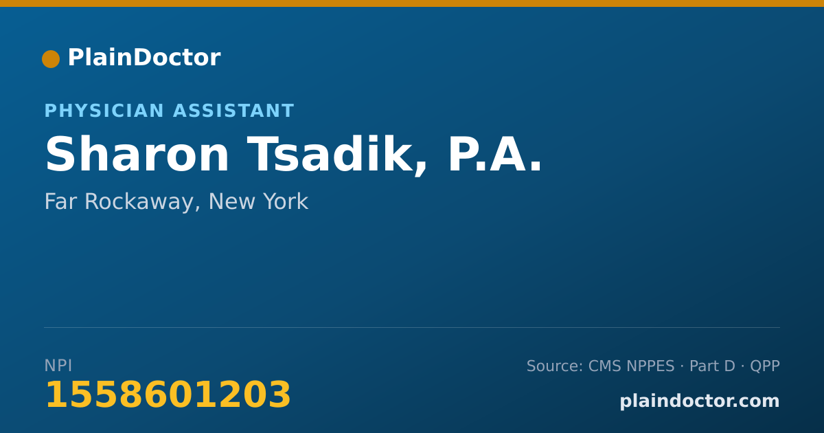 Shareable card for Sharon Tsadik, P.A. - Physician Assistant, Far Rockaway, NY