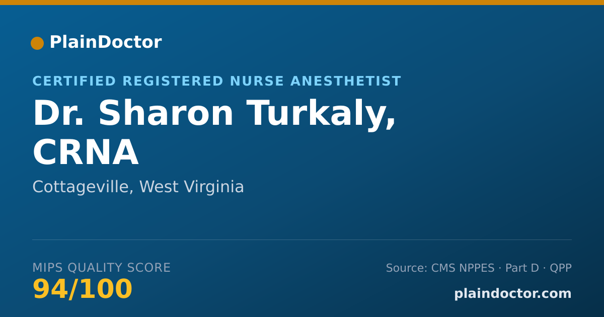Shareable card for Sharon Turkaly, CRNA - Certified Registered Nurse Anesthetist, Cottageville, WV