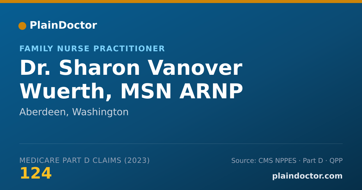 Shareable card for Sharon Vanover Wuerth, MSN ARNP - Family Nurse Practitioner, Aberdeen, WA