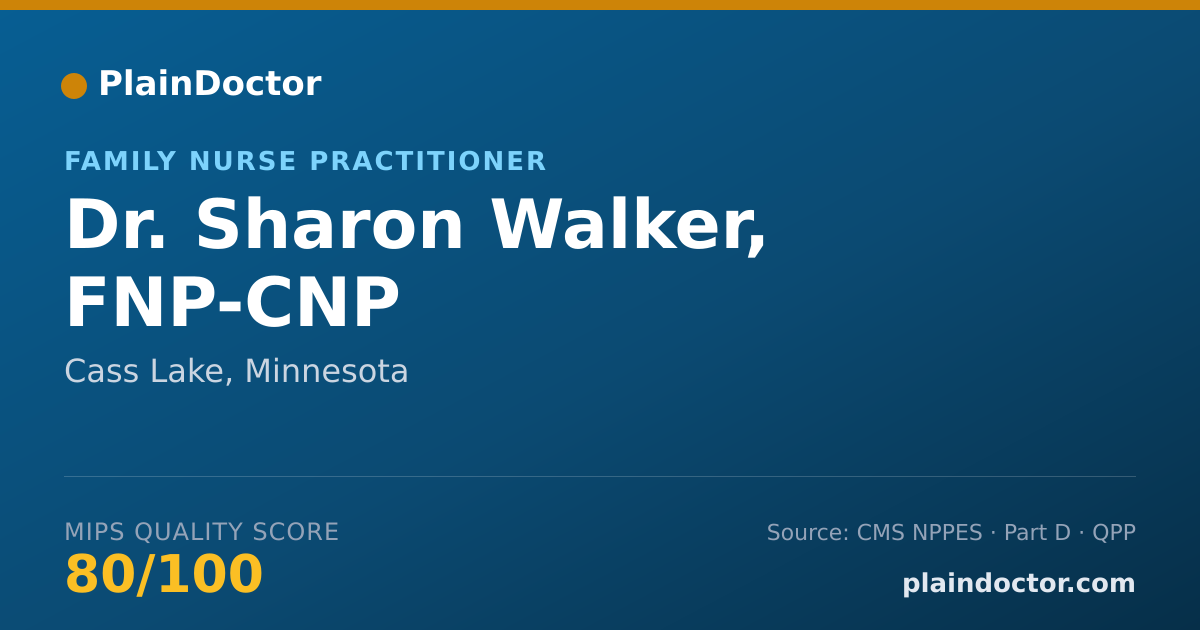 Shareable card for Sharon Walker, FNP-CNP - Family Nurse Practitioner, Cass Lake, MN