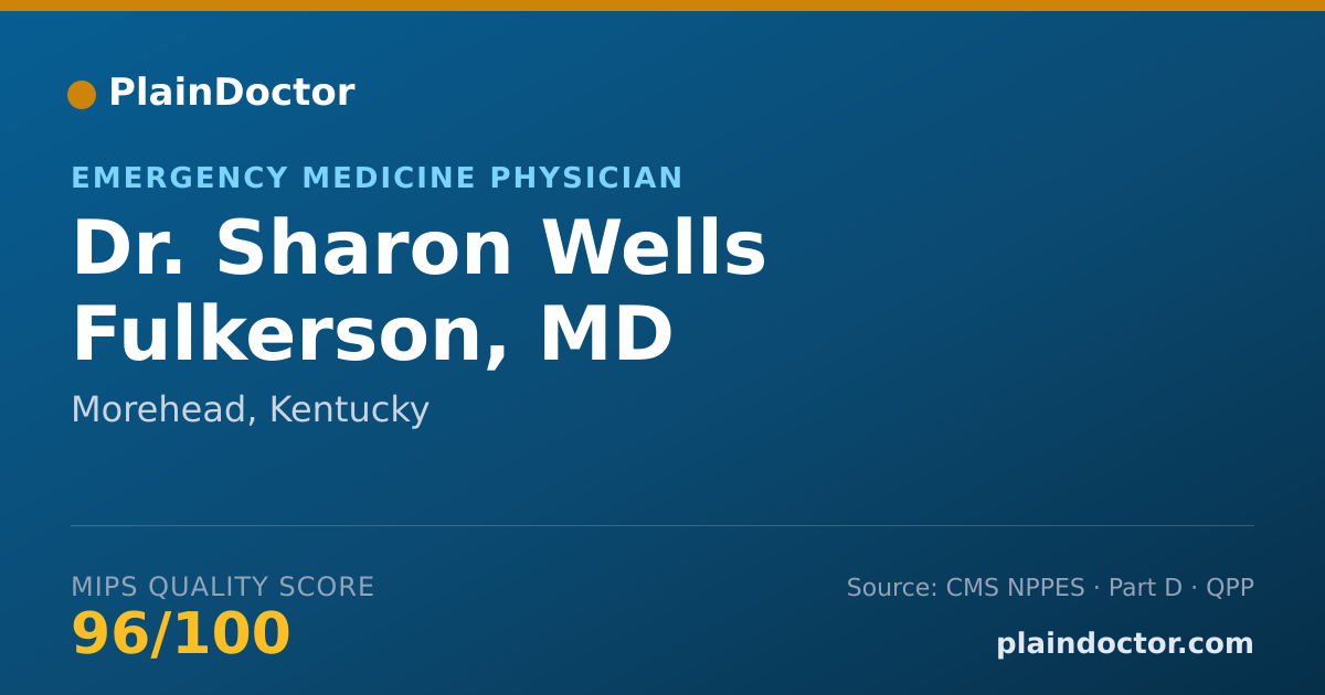 Shareable card for Sharon Wells Fulkerson, MD - Emergency Medicine Physician, Morehead, KY