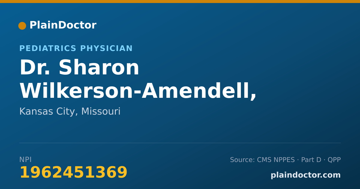 Shareable card for Sharon Wilkerson-Amendell, M.D. - Pediatrics Physician, Kansas City, MO