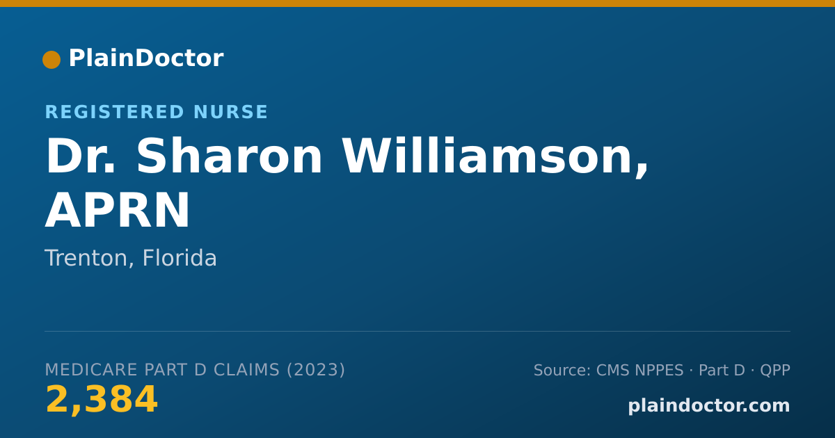 Shareable card for Sharon Williamson, APRN - Registered Nurse, Trenton, FL