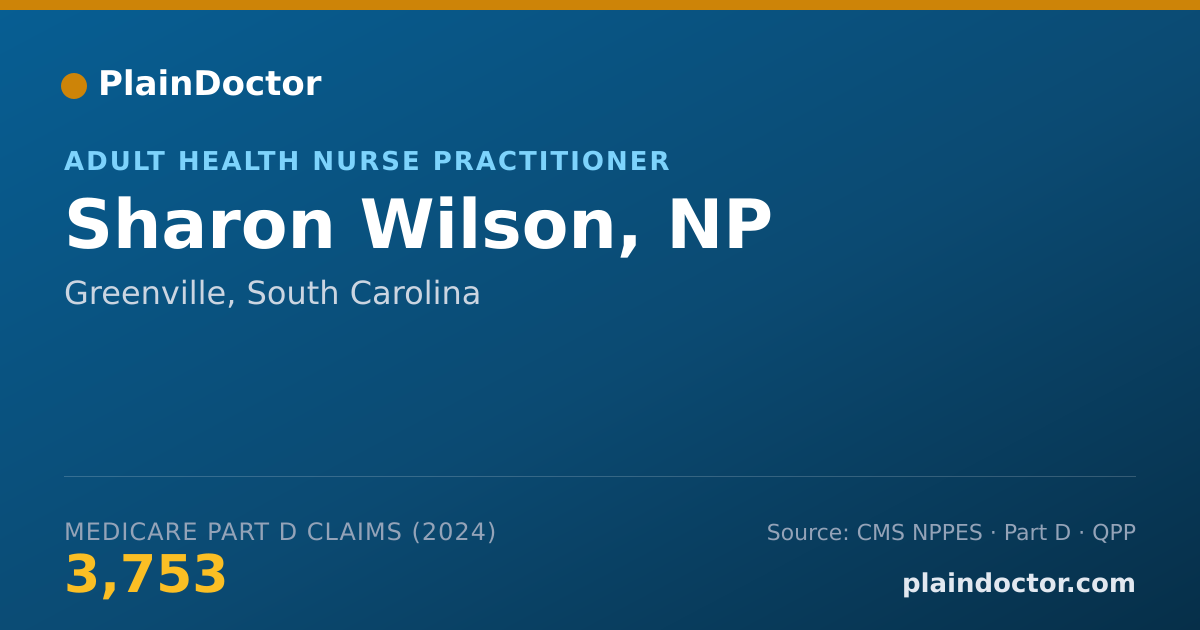 Shareable card for Sharon Wilson, NP - Adult Health Nurse Practitioner, Greenville, SC