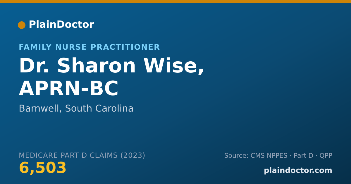Shareable card for Sharon Wise, APRN-BC - Family Nurse Practitioner, Barnwell, SC