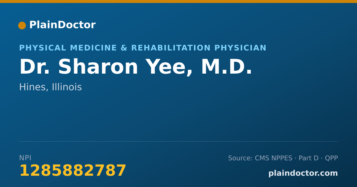 Shareable card for Sharon Yee, M.D. - Physical Medicine & Rehabilitation Physician, Hines, IL