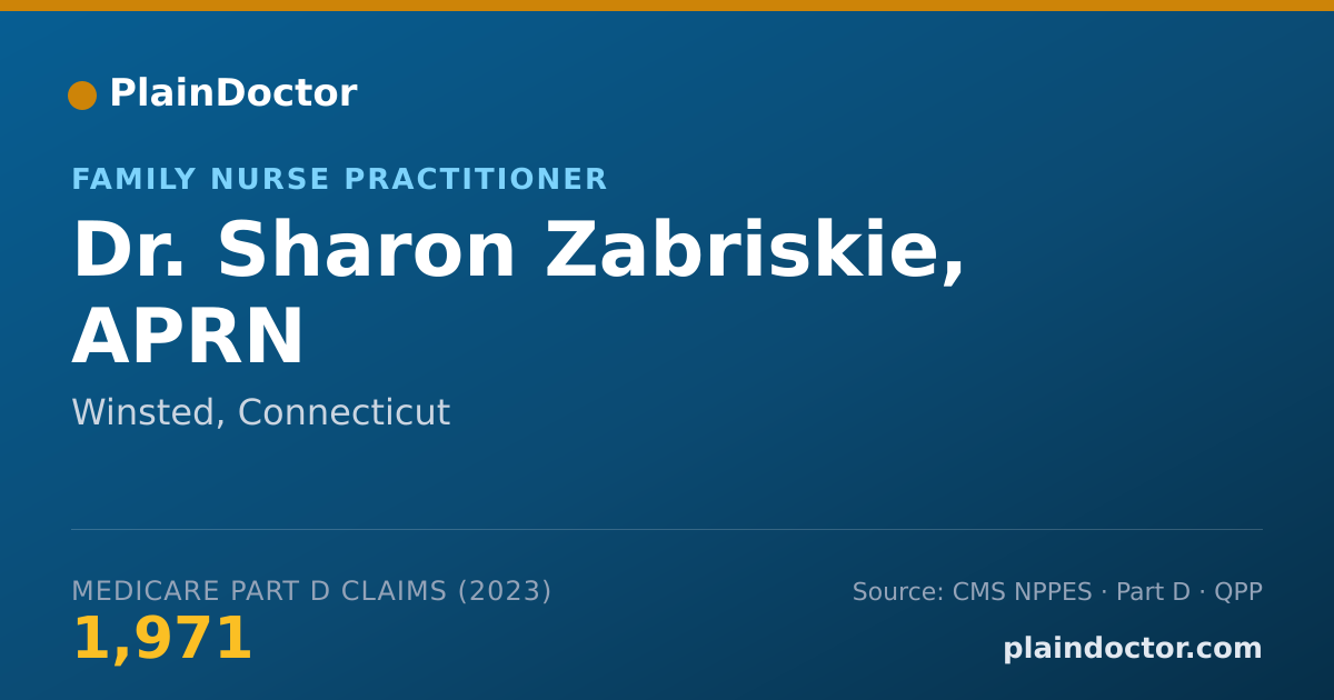 Shareable card for Sharon Zabriskie, APRN - Family Nurse Practitioner, Winsted, CT
