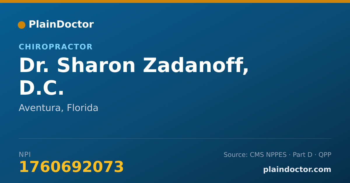Shareable card for Sharon Zadanoff, D.C. - Chiropractor, Aventura, FL