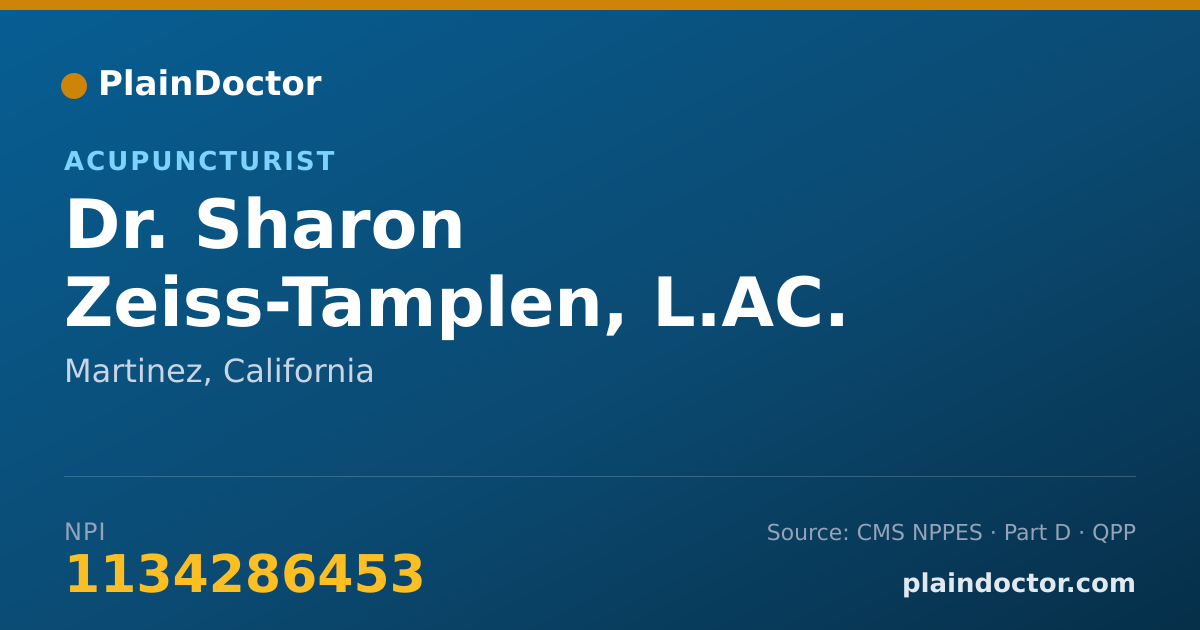 Shareable card for Sharon Zeiss-Tamplen, L.AC. - Acupuncturist, Martinez, CA