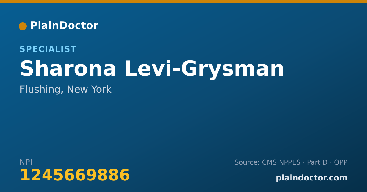 Shareable card for Sharona Levi-Grysman - Specialist, Flushing, NY