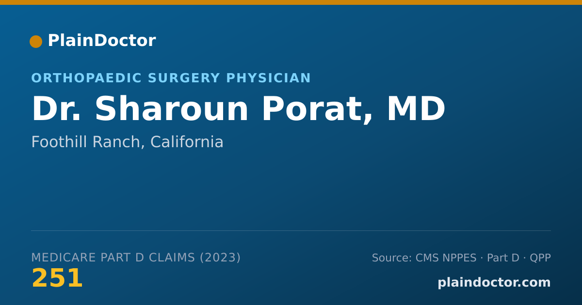 Shareable card for Sharoun Porat, MD - Orthopaedic Surgery Physician, Foothill Ranch, CA