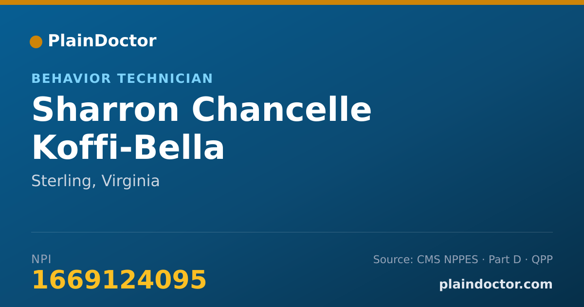 Shareable card for Sharron Chancelle Koffi-Bella - Behavior Technician, Sterling, VA