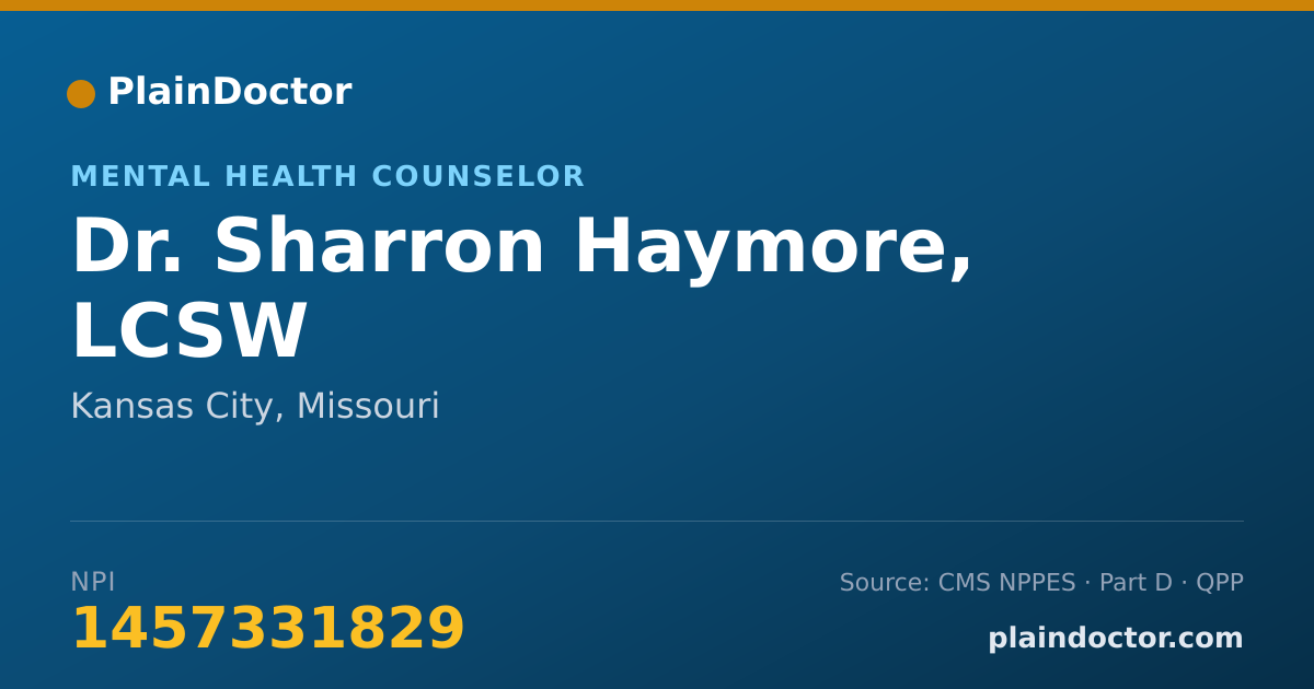 Shareable card for Sharron Haymore, LCSW - Mental Health Counselor, Kansas City, MO
