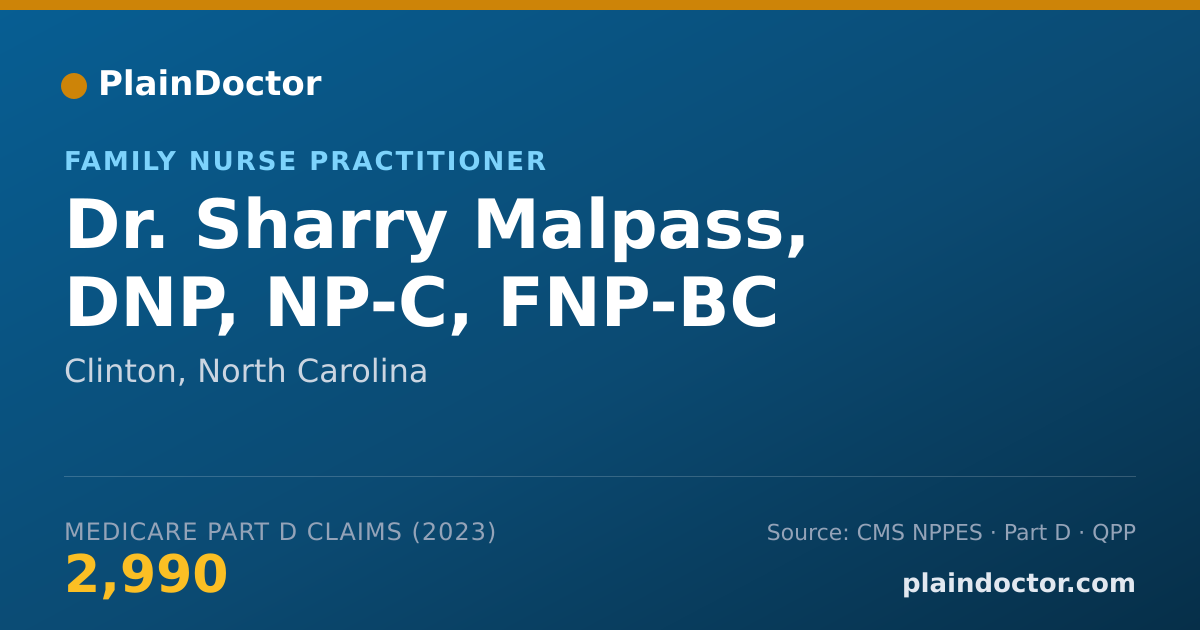 Shareable card for Sharry Malpass, DNP,  NP-C, FNP-BC - Family Nurse Practitioner, Clinton, NC