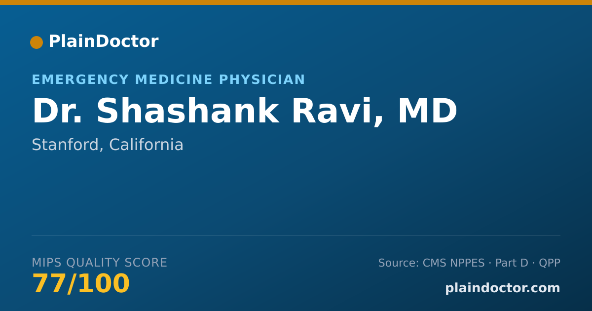 Shareable card for Shashank Ravi, MD - Emergency Medicine Physician, Stanford, CA