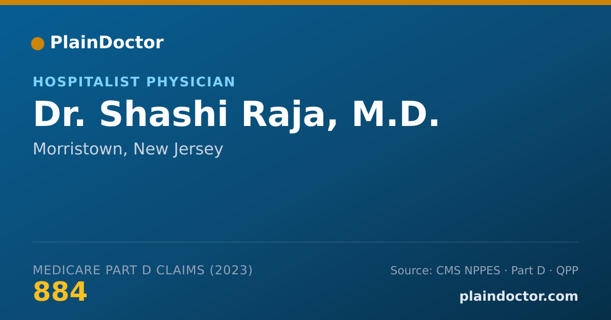 Shareable card for Shashi Raja, M.D. - Hospitalist Physician, Morristown, NJ
