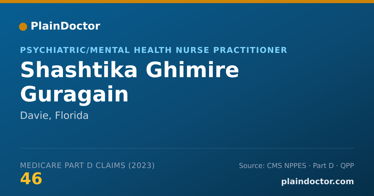 Shareable card for Shashtika Ghimire Guragain - Psychiatric/Mental Health Nurse Practitioner, Davie, FL