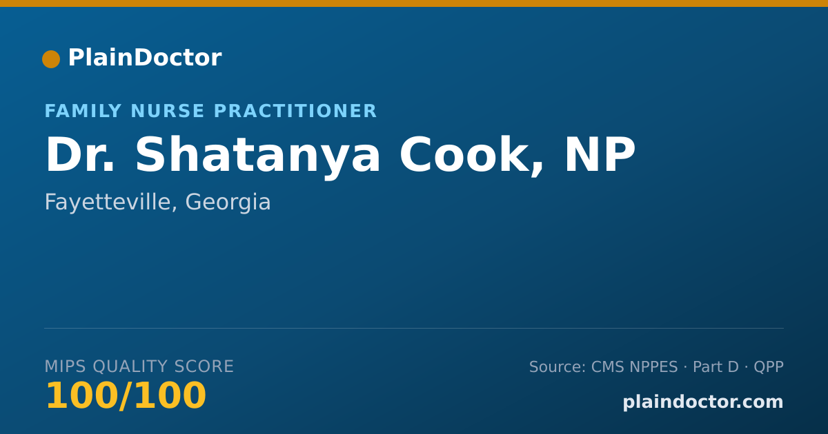 Shareable card for Shatanya Cook, NP - Family Nurse Practitioner, Fayetteville, GA