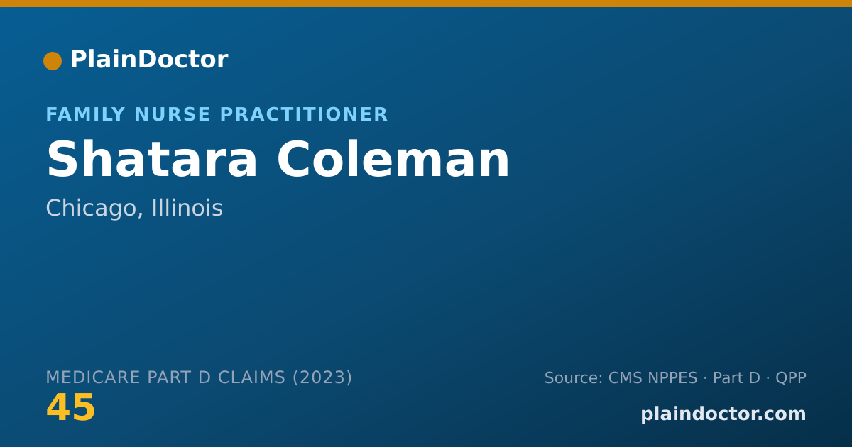 Shareable card for Shatara Coleman - Family Nurse Practitioner, Chicago, IL