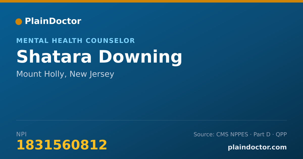 Shareable card for Shatara Downing - Mental Health Counselor, Mount Holly, NJ