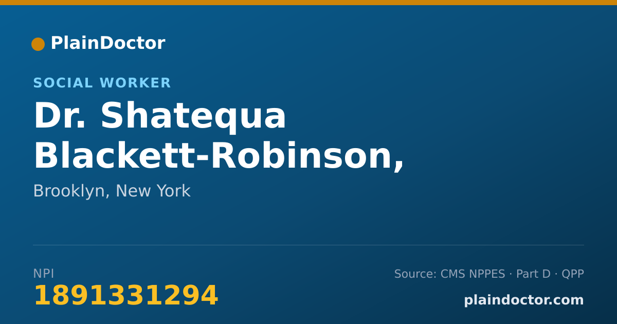 Shareable card for Shatequa Blackett-Robinson, LMSW - Social Worker, Brooklyn, NY