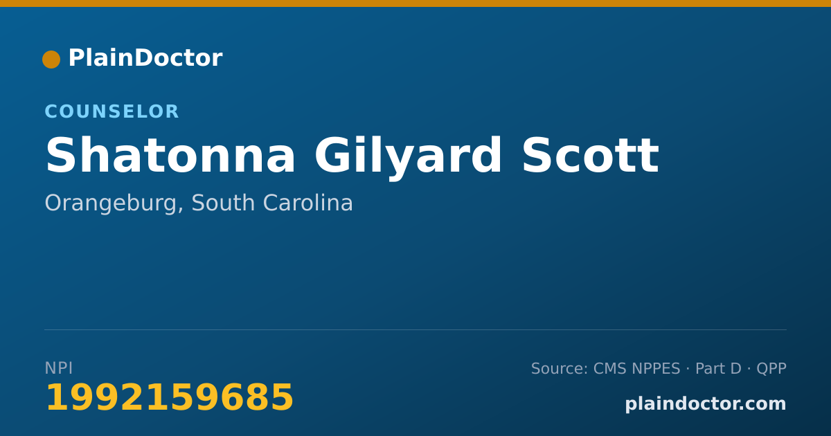 Shareable card for Shatonna Gilyard Scott - Counselor, Orangeburg, SC