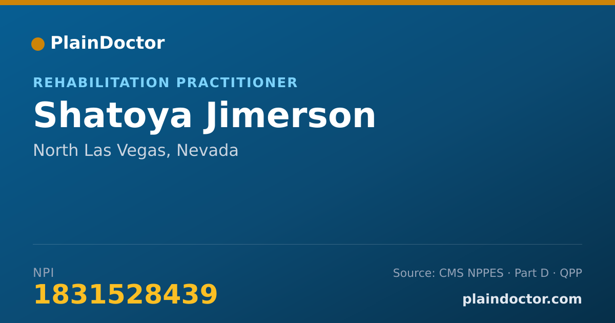 Shareable card for Shatoya Jimerson - Rehabilitation Practitioner, North Las Vegas, NV