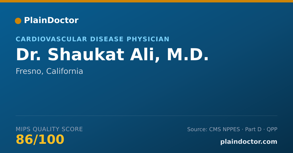 Shareable card for Shaukat Ali, M.D. - Cardiovascular Disease Physician, Fresno, CA